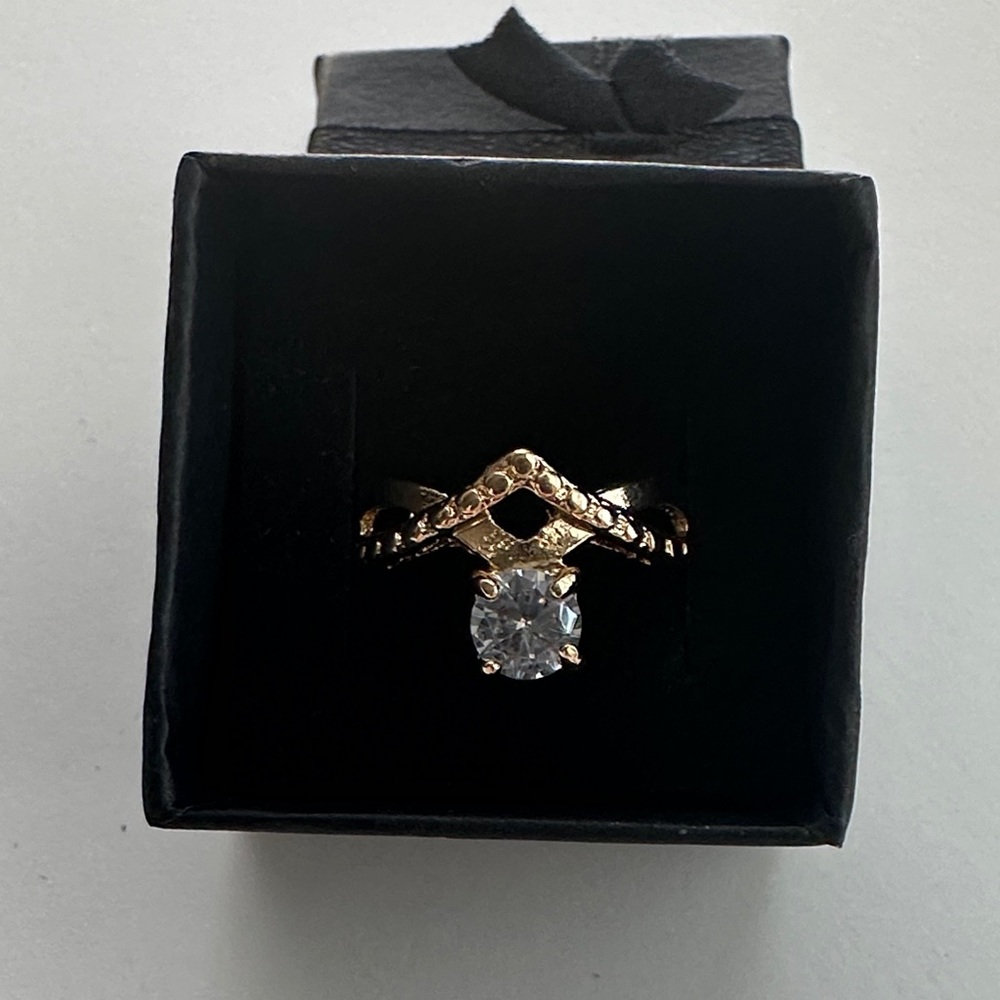 14k gold over sterling silver CZ ring